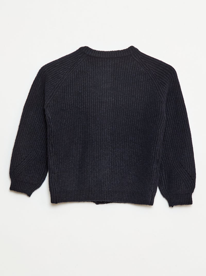 Cárdigan de punto grueso con abertura imantada - So Easy Azul - Kiabi