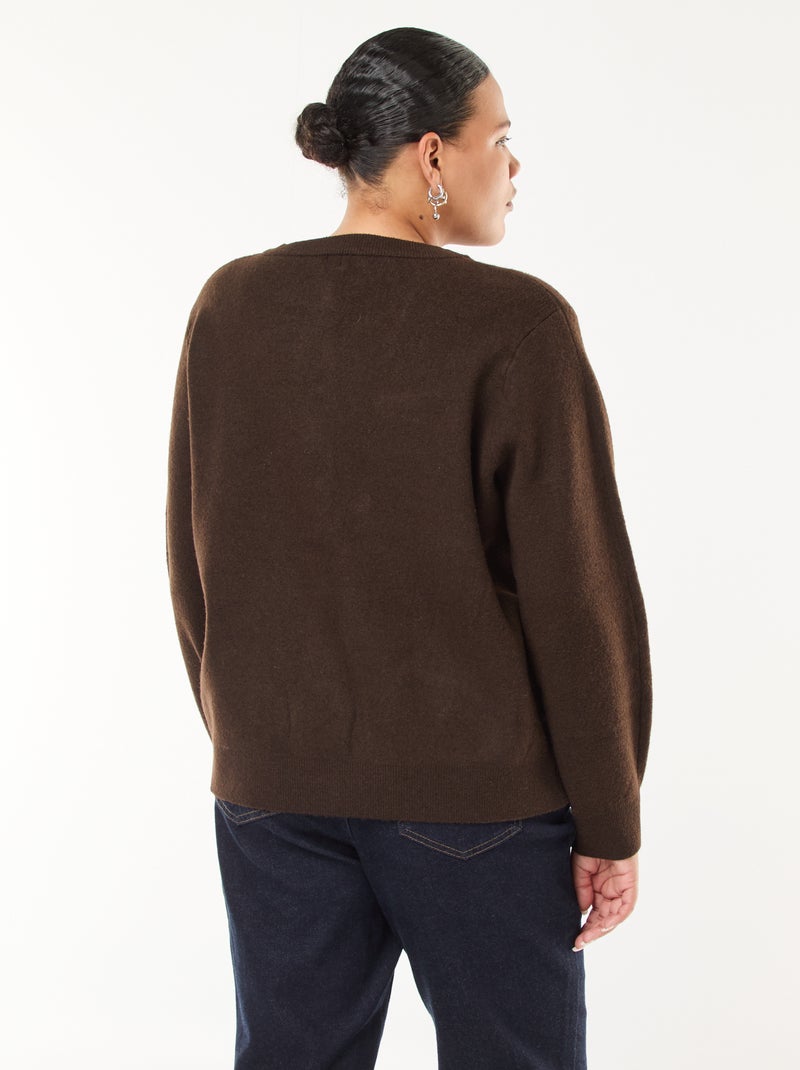 Cárdigan de punto grueso con botones originales Marron - Kiabi