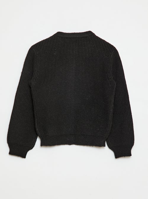 Cárdigan de punto grueso liso - Kiabi