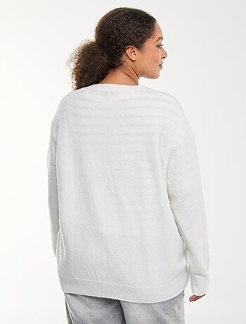 Cárdigan de punto jaspeado con botones retro