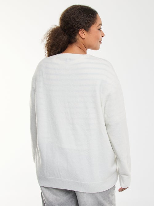 Cárdigan de punto jaspeado con botones retro - Kiabi