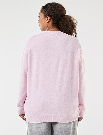 Cárdigan de punto jaspeado con botones retro