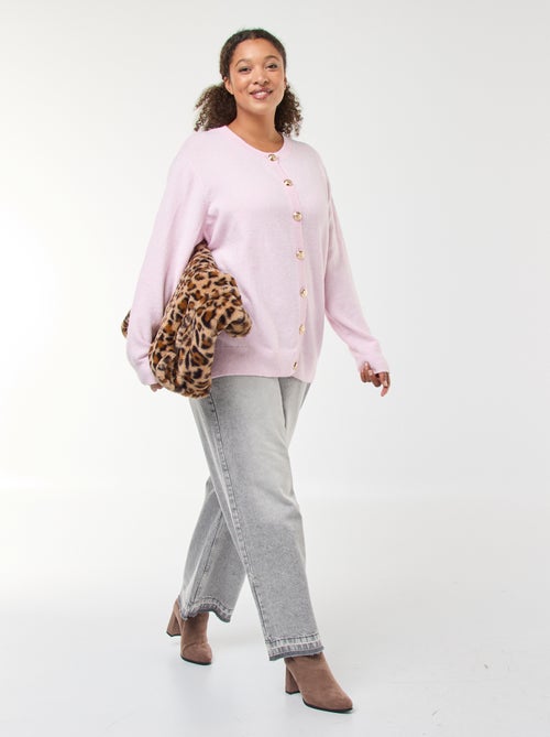 Cárdigan de punto jaspeado con botones retro - Kiabi