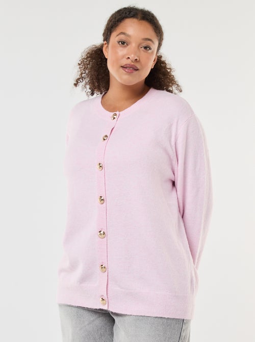 Cárdigan de punto jaspeado con botones retro - Kiabi