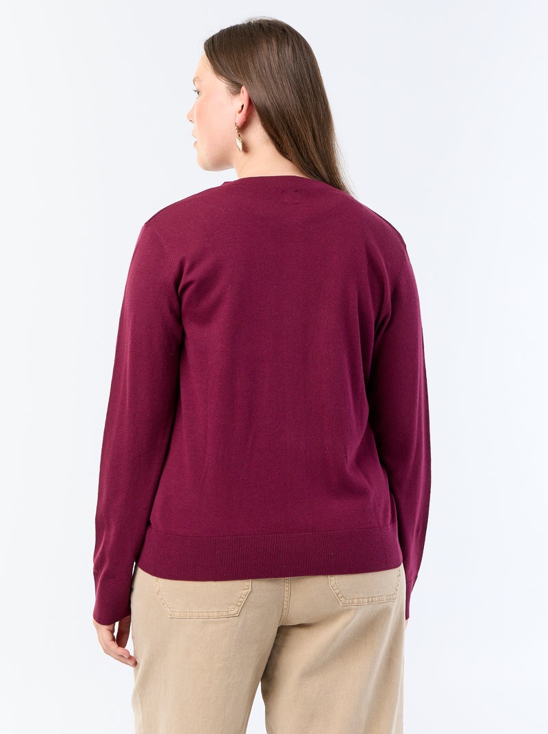Cárdigan de punto liso Burdeos - Kiabi