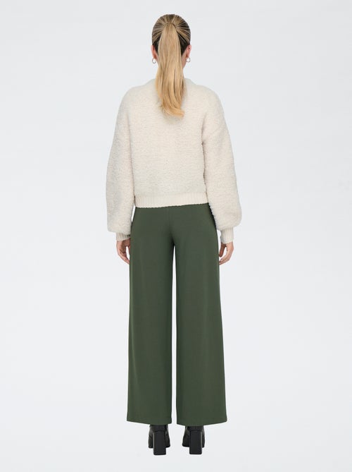 Cárdigan de punto liso con cuello redondo - Kiabi