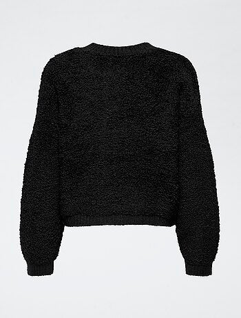 Cárdigan de punto liso con cuello redondo