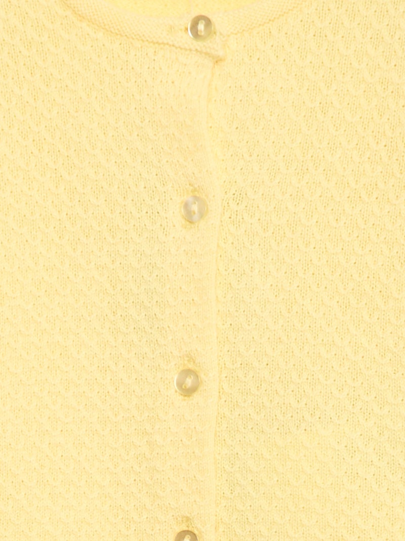 Cárdigan de punto musgo liso Amarillo - Kiabi