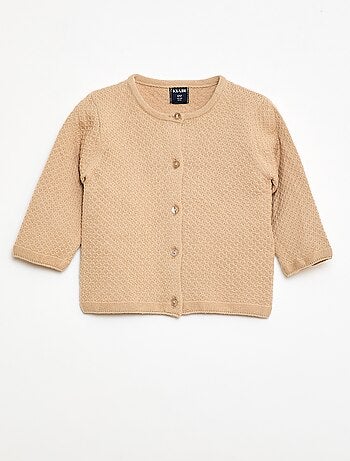 Cárdigan de punto musgo liso