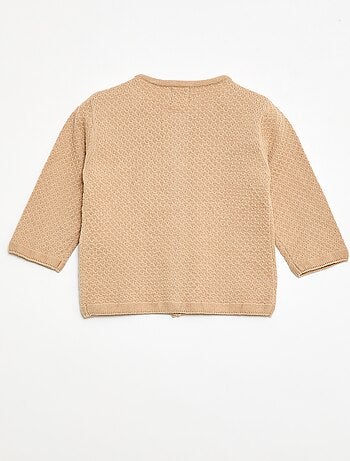 Cárdigan de punto musgo liso