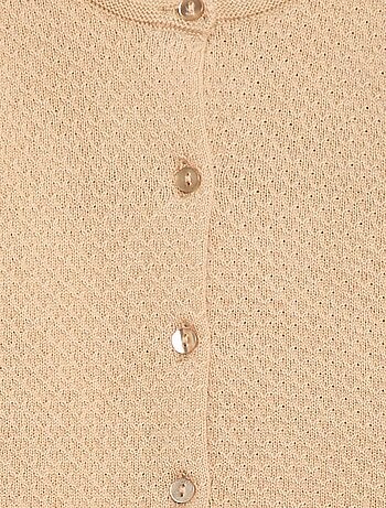 Cárdigan de punto musgo liso