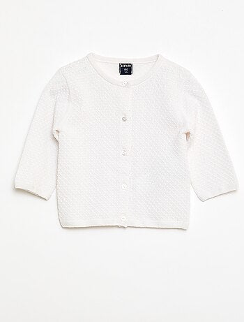 Cárdigan de punto musgo liso