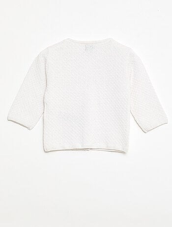 Cárdigan de punto musgo liso