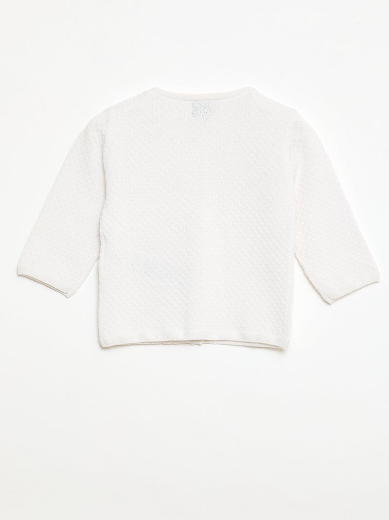 Cárdigan de punto musgo liso Blanco - Kiabi