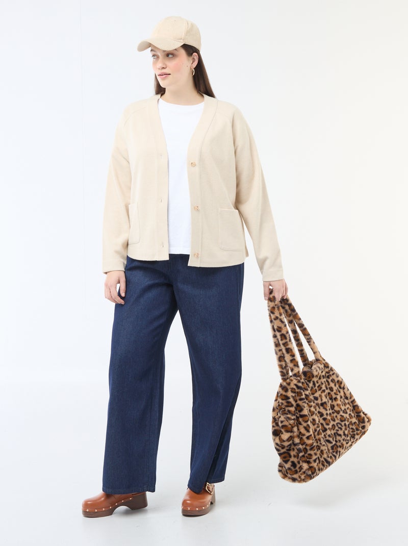 Cárdigan de punto suave Beige - Kiabi