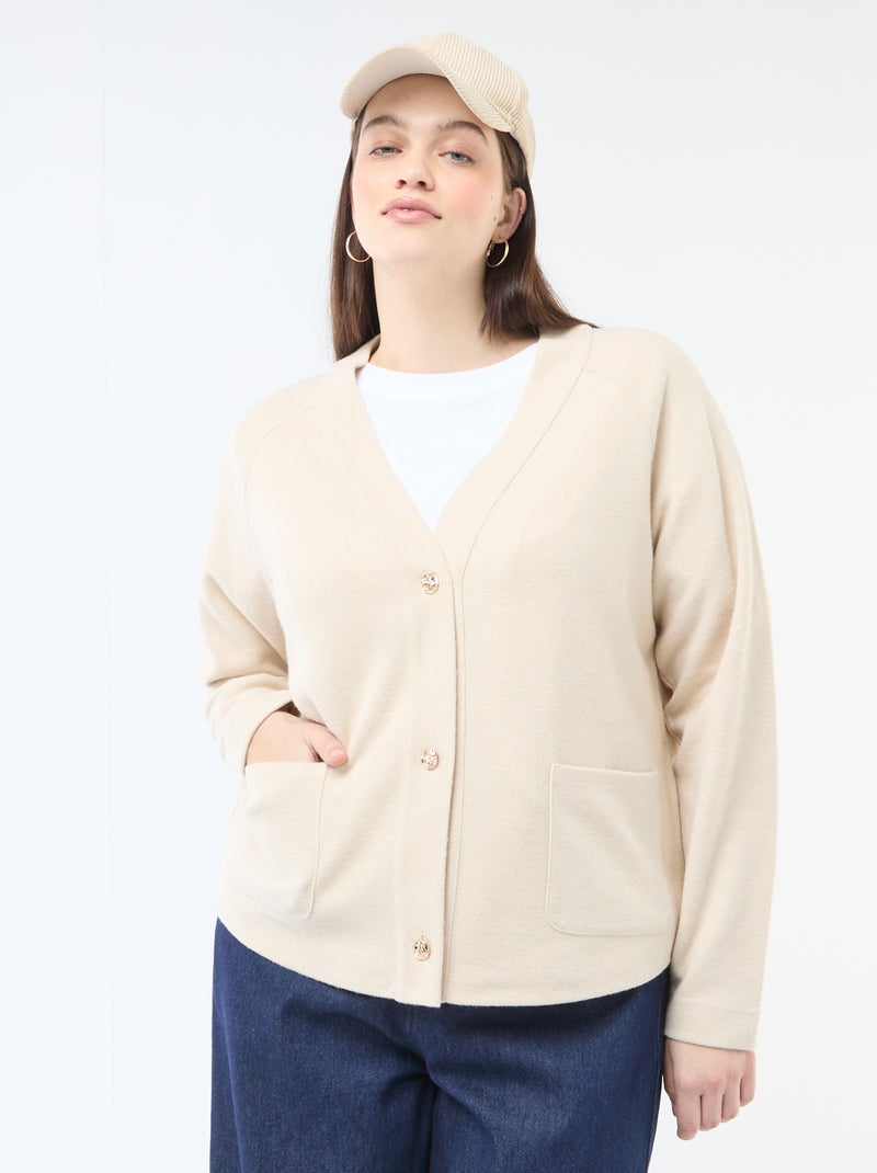 Cárdigan de punto suave Beige - Kiabi