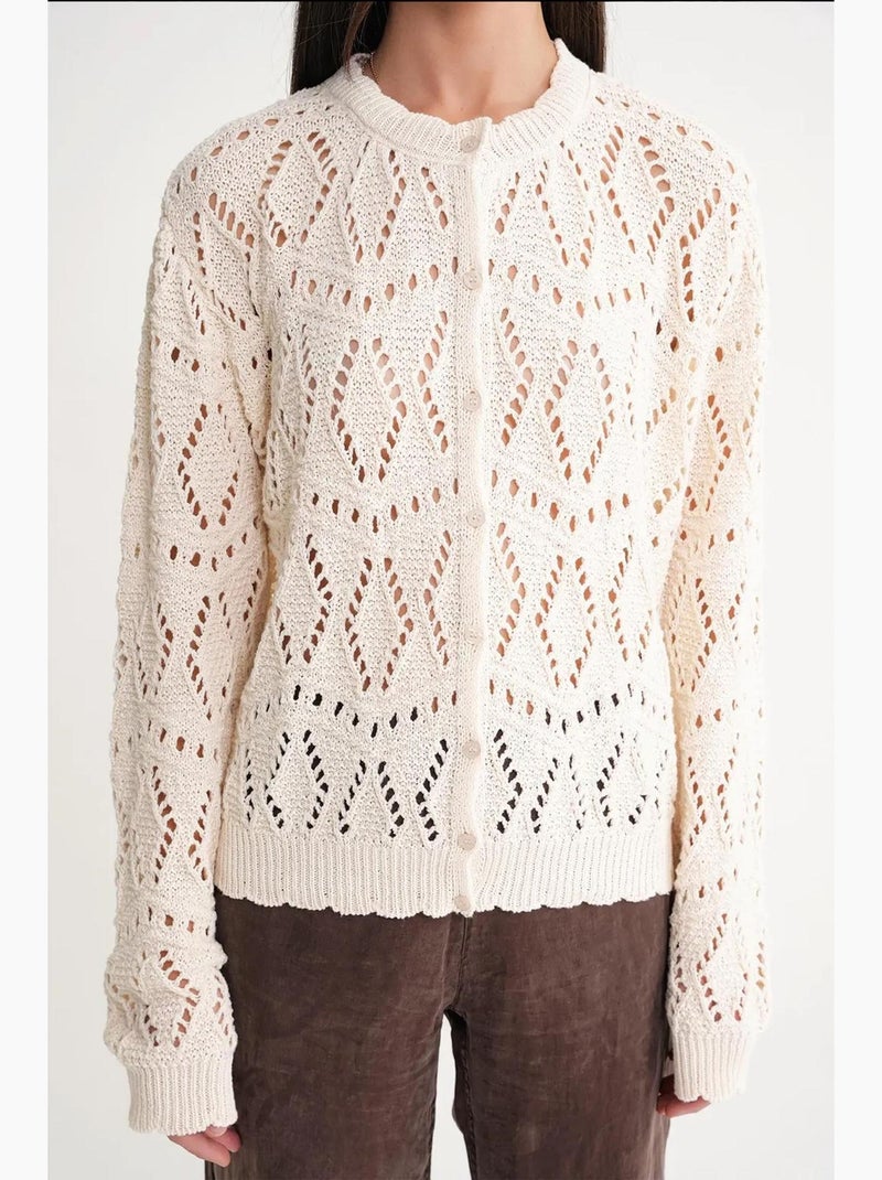 Cárdigan de punto texturizado con cierre de botones mixray Beige - Kiabi