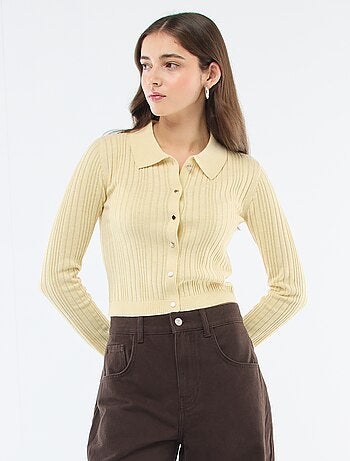 Cárdigan fino con cuello polo