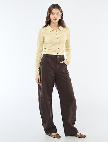 Cárdigan fino con cuello polo