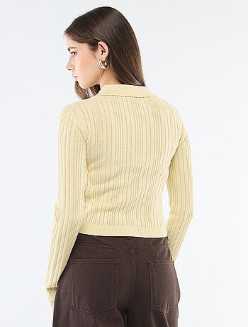 Cárdigan fino con cuello polo