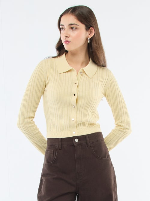 Cárdigan fino con cuello polo - Kiabi