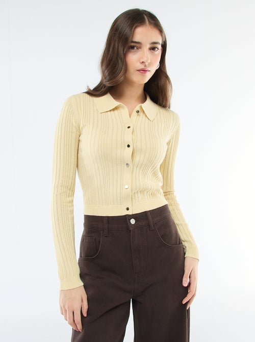 Cárdigan fino con cuello polo - Kiabi