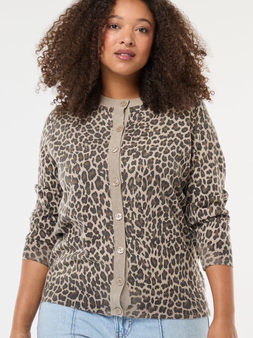 Cárdigan fino con estampado de leopardo - Kiabi