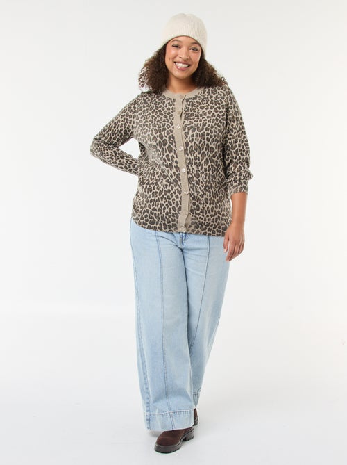 Cárdigan fino con estampado de leopardo - Kiabi