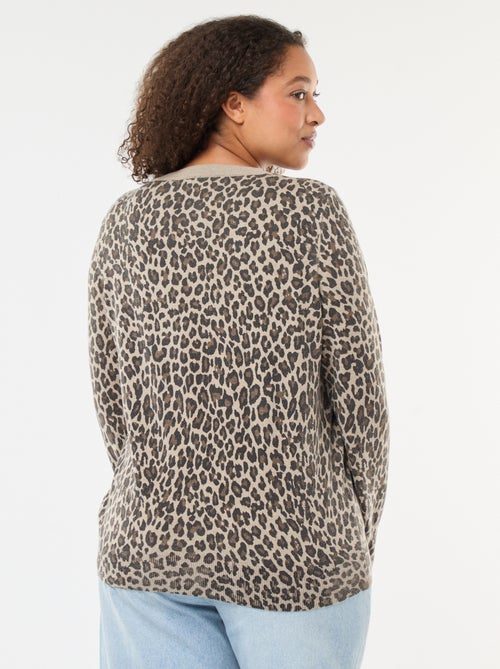Cárdigan fino con estampado de leopardo - Kiabi