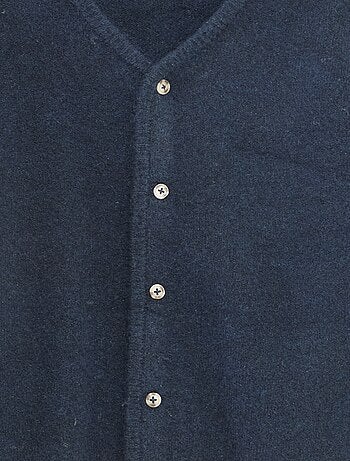 Cárdigan holgado liso con cuello en pico