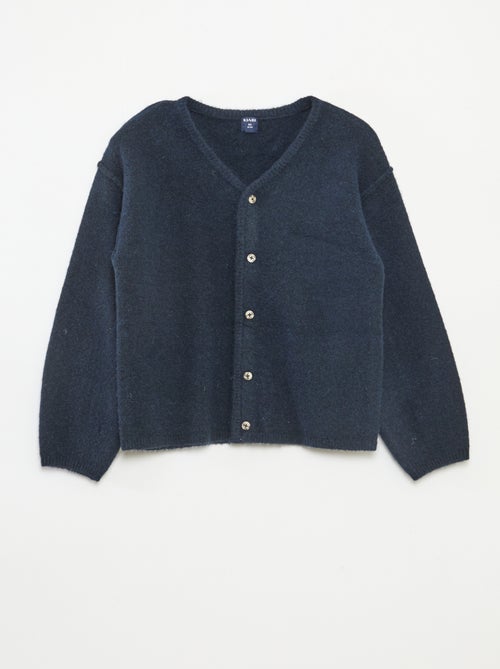 Cárdigan holgado liso con cuello en pico - Kiabi