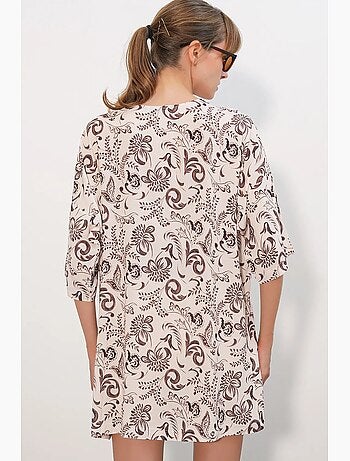 Cárdigan kimono largo estampado viscosa bdart