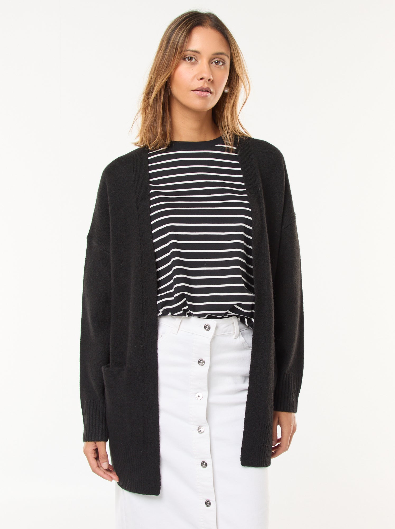 Cárdigan largo abierto