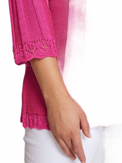 Cárdigan largo calado con botones - Afibel - Kiabi