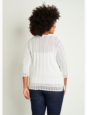 Cárdigan largo calado con botones - Afibel