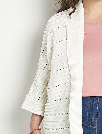 Cárdigan largo calado corte confort