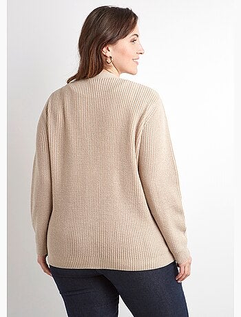 Cárdigan largo con botones brillantes y manga larga - Afibel