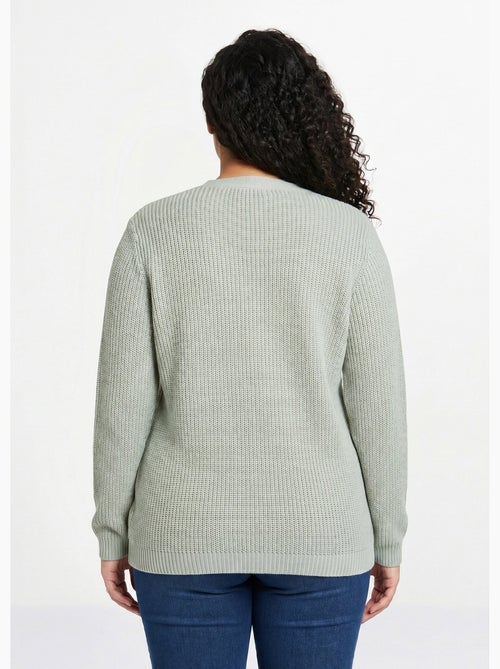 Cárdigan largo con botones brillantes y manga larga - Afibel - Kiabi