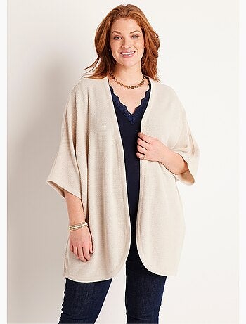 Cárdigan largo de manga corta