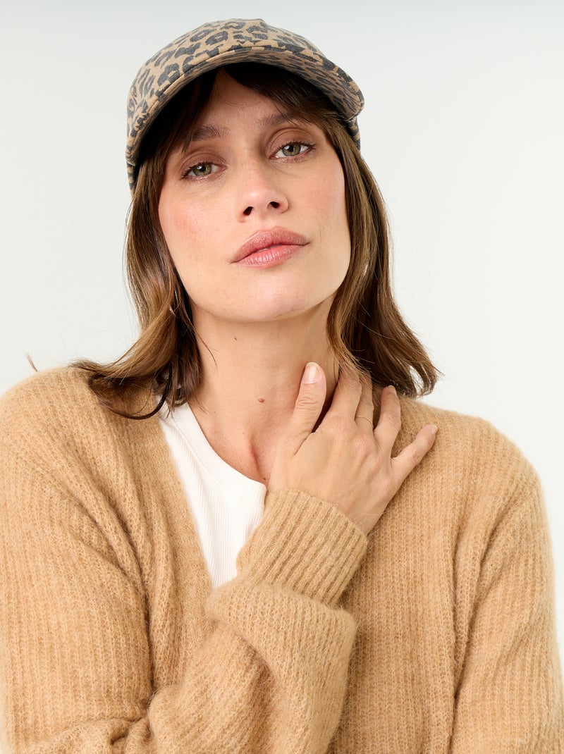 Cárdigan largo de maternidad de mohair mezclado Beige - Kiabi