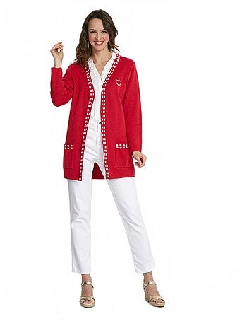 Cárdigan largo de punto de algodón - Afibel