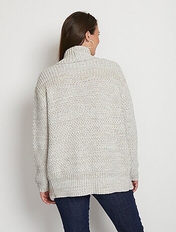 Cárdigan largo de punto fantasía de borde a borde - Afibel