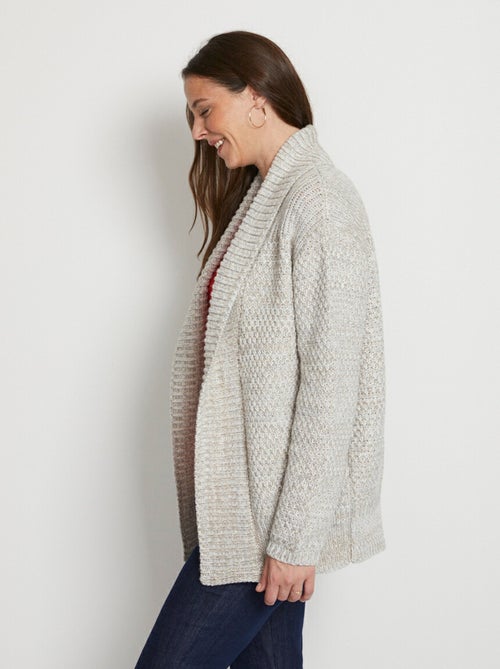 Cárdigan largo de punto fantasía de borde a borde - Afibel - Kiabi