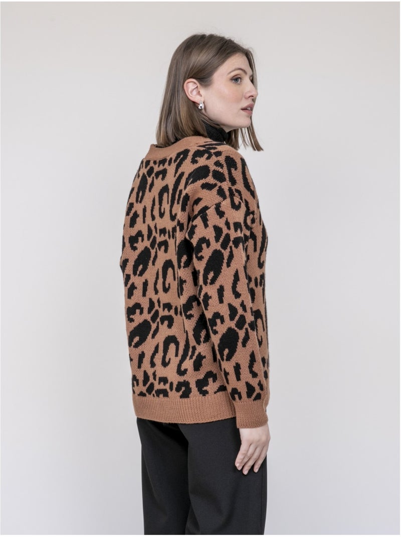 Cárdigan leopardo KATLINE Marrón - Kiabi