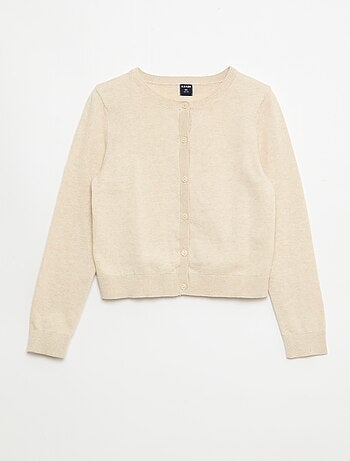 Cárdigan ligero liso de cuello redondo