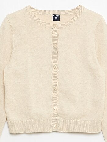 Cárdigan ligero liso de cuello redondo