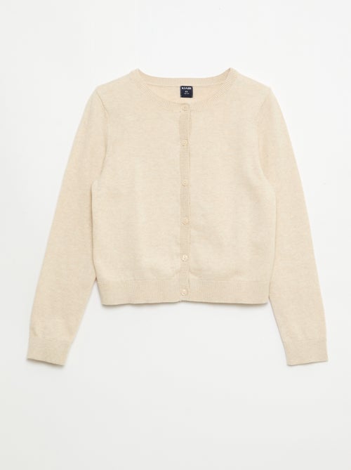 Cárdigan ligero liso de cuello redondo - Kiabi