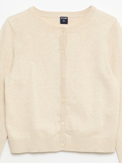 Cárdigan ligero liso de cuello redondo - Kiabi