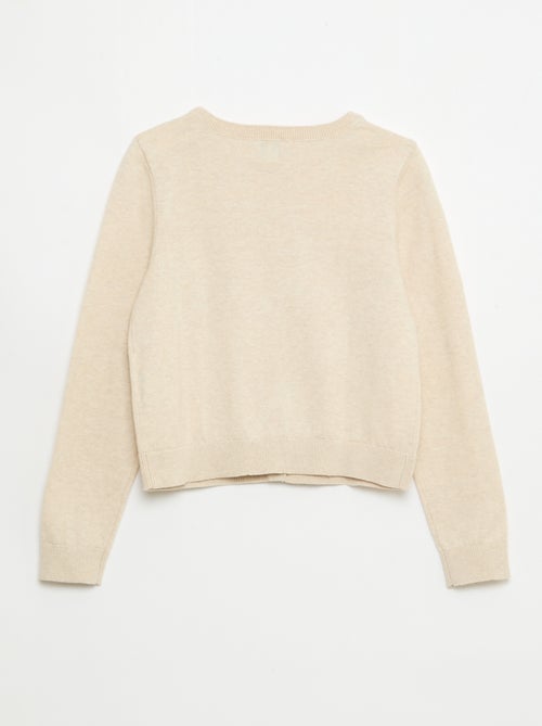 Cárdigan ligero liso de cuello redondo - Kiabi