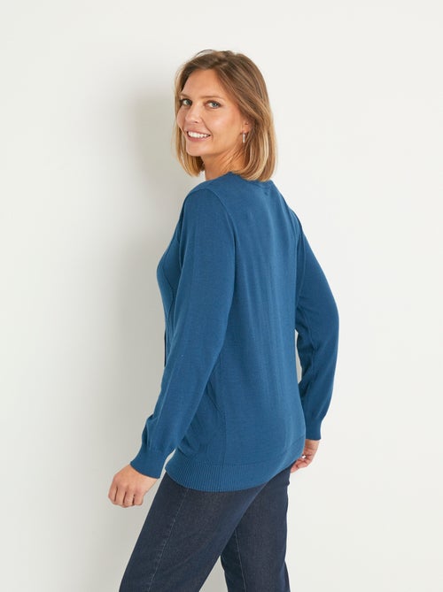 Cárdigan, liso, abotonado, mezcla de modal - Afibel - Kiabi